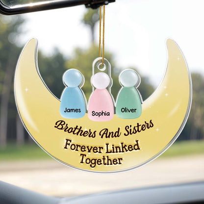 Brothers And Sisters Forever Linked Together - Personalized Custom Acrylic Ornament, Christmas Gift - FAM697_ACO