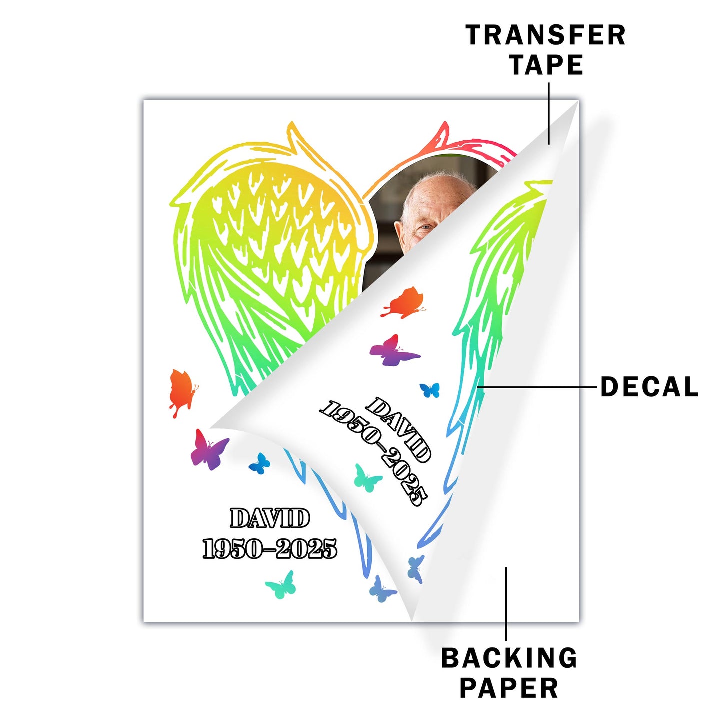 A Big Piece Of My Heart Lives In Heaven With Heart And Wings - Personalized Decor Decal - HME220_STIK