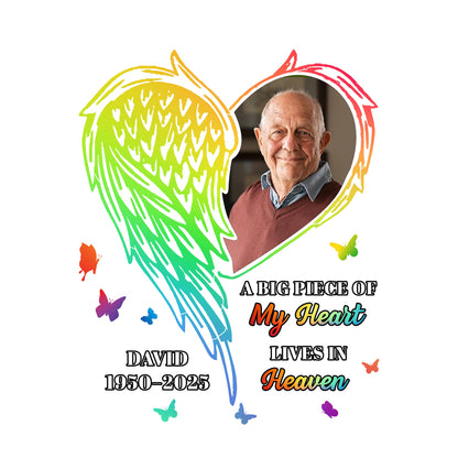 A Big Piece Of My Heart Lives In Heaven With Heart And Wings - Personalized Decor Decal - HME220_STIK
