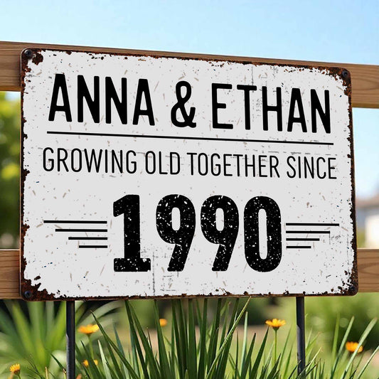 Vieillir ensemble, un voyage intemporel – Plaque métallique personnalisée – CPL066_MSIGN