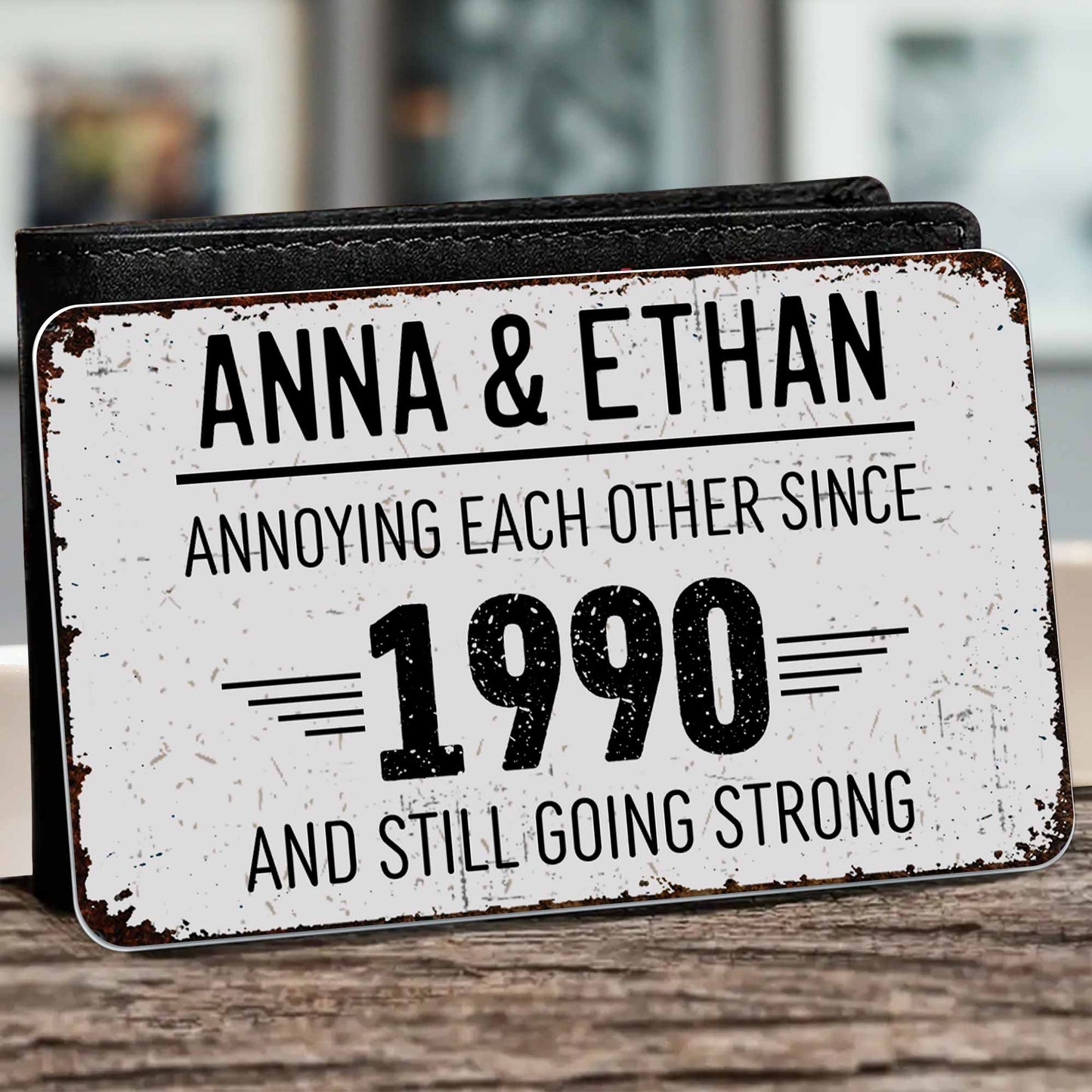 Molestándonos mutuamente desde entonces, y seguimos fuertes - Tarjeta de aluminio personalizada - CPL050_ALCA