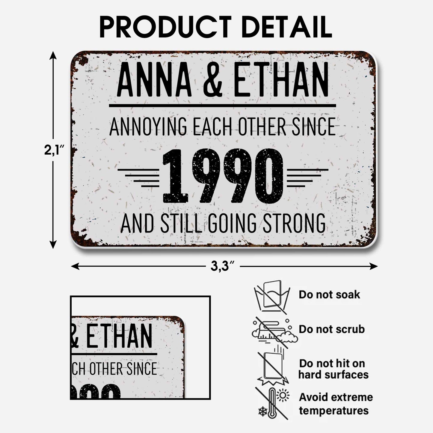 Molestándonos mutuamente desde entonces, y seguimos fuertes - Tarjeta de aluminio personalizada - CPL050_ALCA