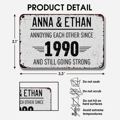 Molestándonos mutuamente desde entonces, y seguimos fuertes - Tarjeta de aluminio personalizada - CPL050_ALCA