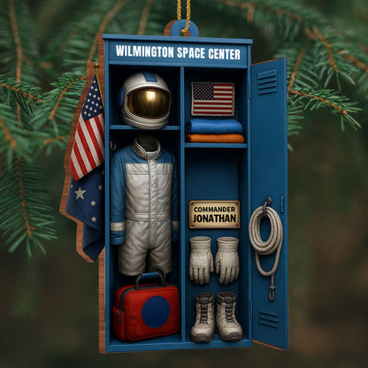 Customize With Your Own Name, Astronaut Suit and Space Helmet - Personalized Custom Wood Ornament, Custom Shaped - JBS023_WDO