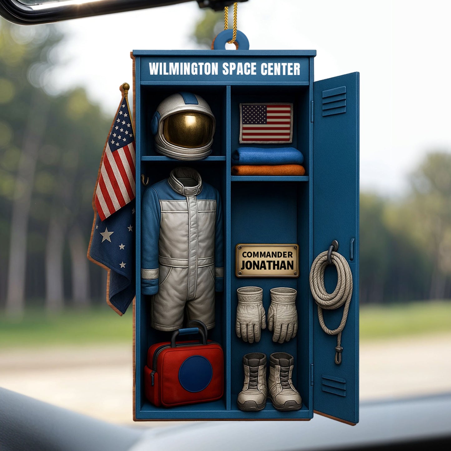 Customize With Your Own Name, Astronaut Suit and Space Helmet - Personalized Custom Wood Ornament, Custom Shaped - JBS023_WDO