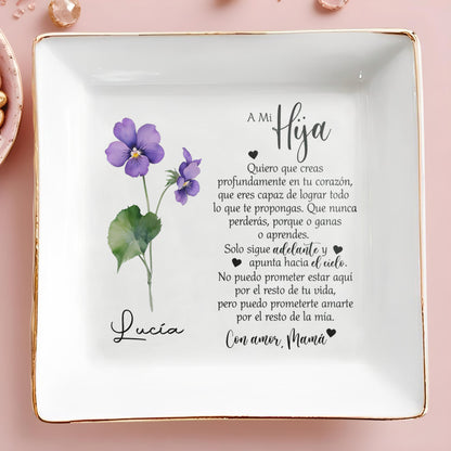 A Mi Hija - Personalized Custom Jewelry Dish - FM052_SCRD