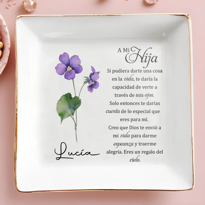 A Mi Hija - Personalized Custom Jewelry Dish - FM051_SCRD