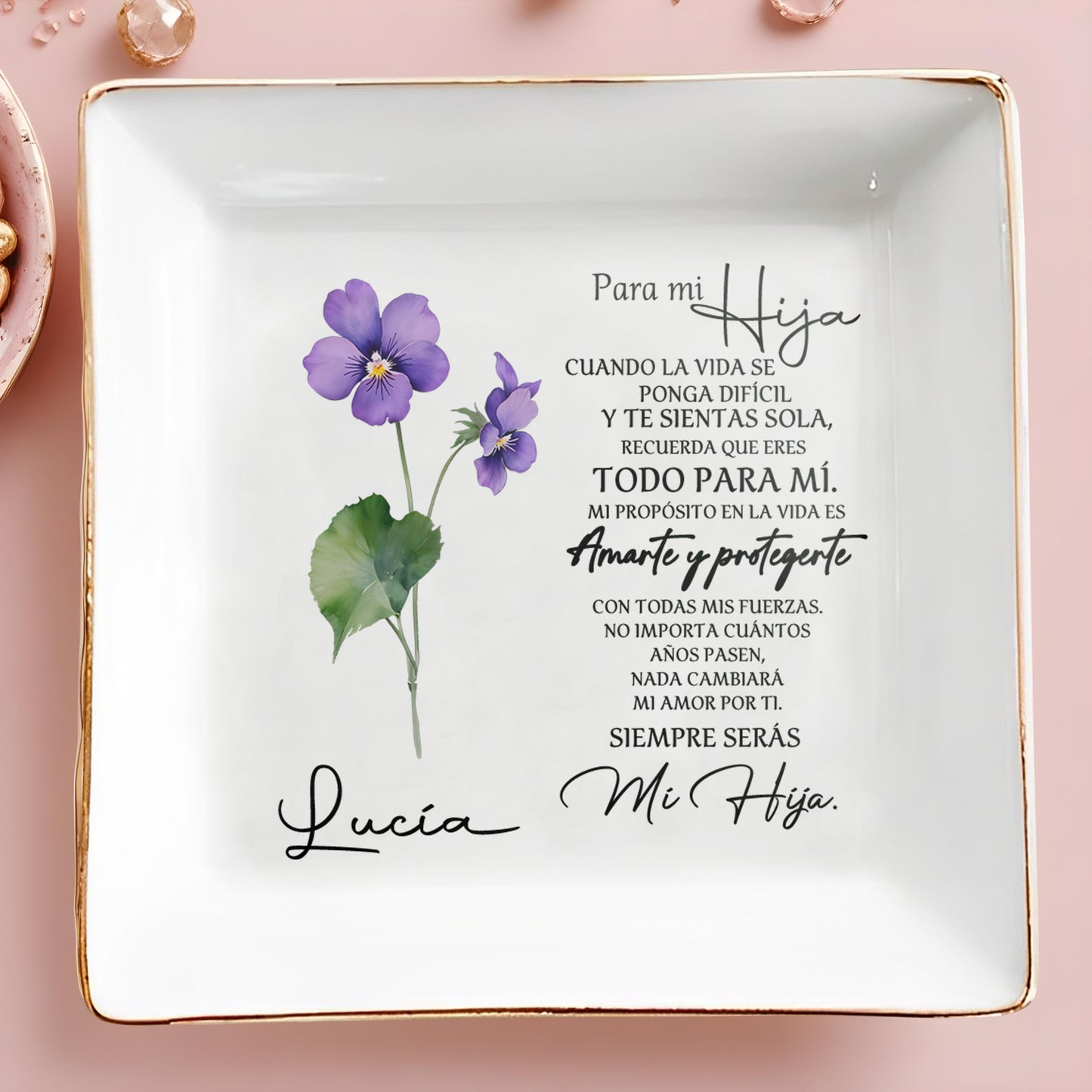 Para mi hija - Plato de joyería personalizado - FM101_SCRD