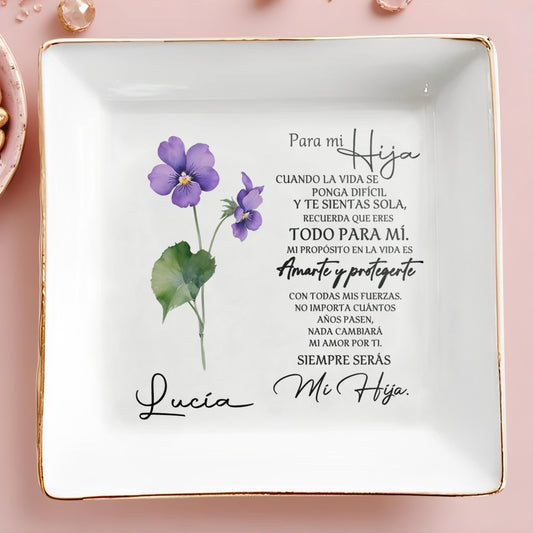 Para mi Hija - Personalized Custom Jewelry Dish - FM101_SCRD