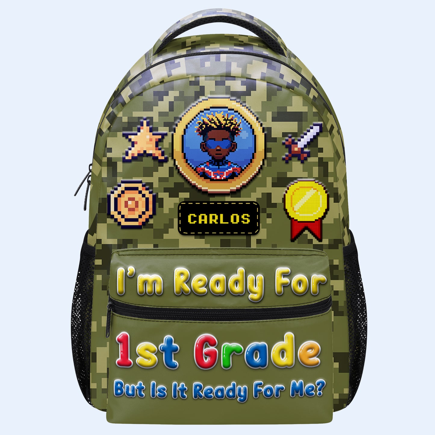 Estoy listo para... ¿Pero está listo para mí? - Mochila personalizada personalizada - KID009_CB