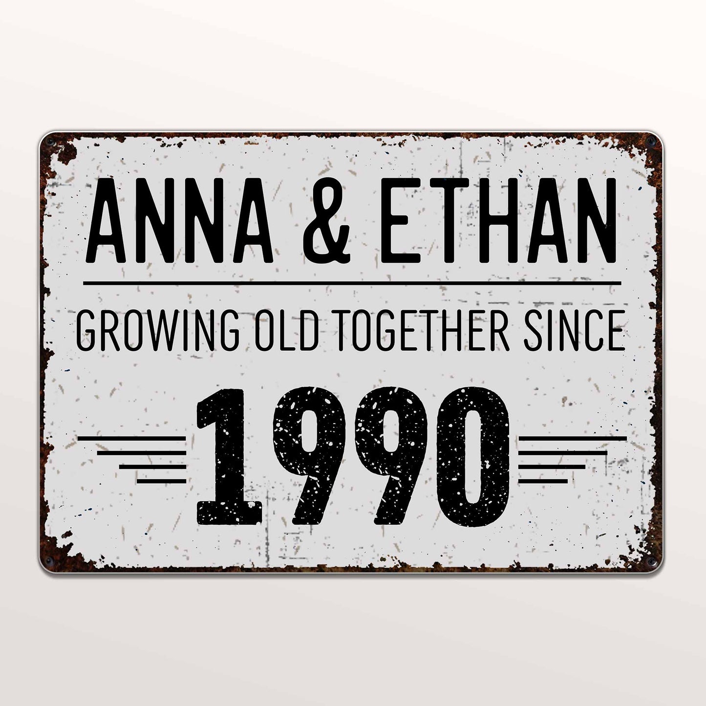 Growing Old Together, A Timeless Journey - Personalized Metal Sign - CPL066_MSIGN