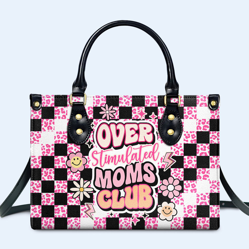Over Stimulated Moms Club - Personalized Leather Handbag - MM10