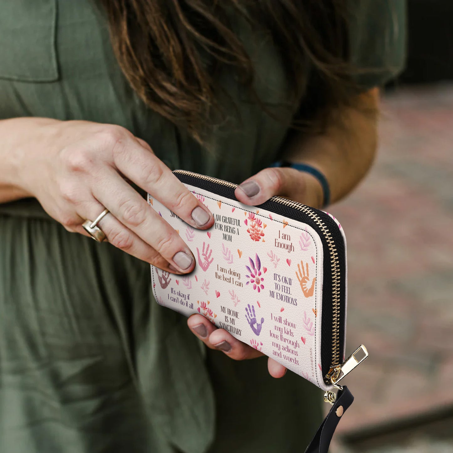 Estoy agradecida por ser mamá - Cartera de piel para mujer - MM27WL