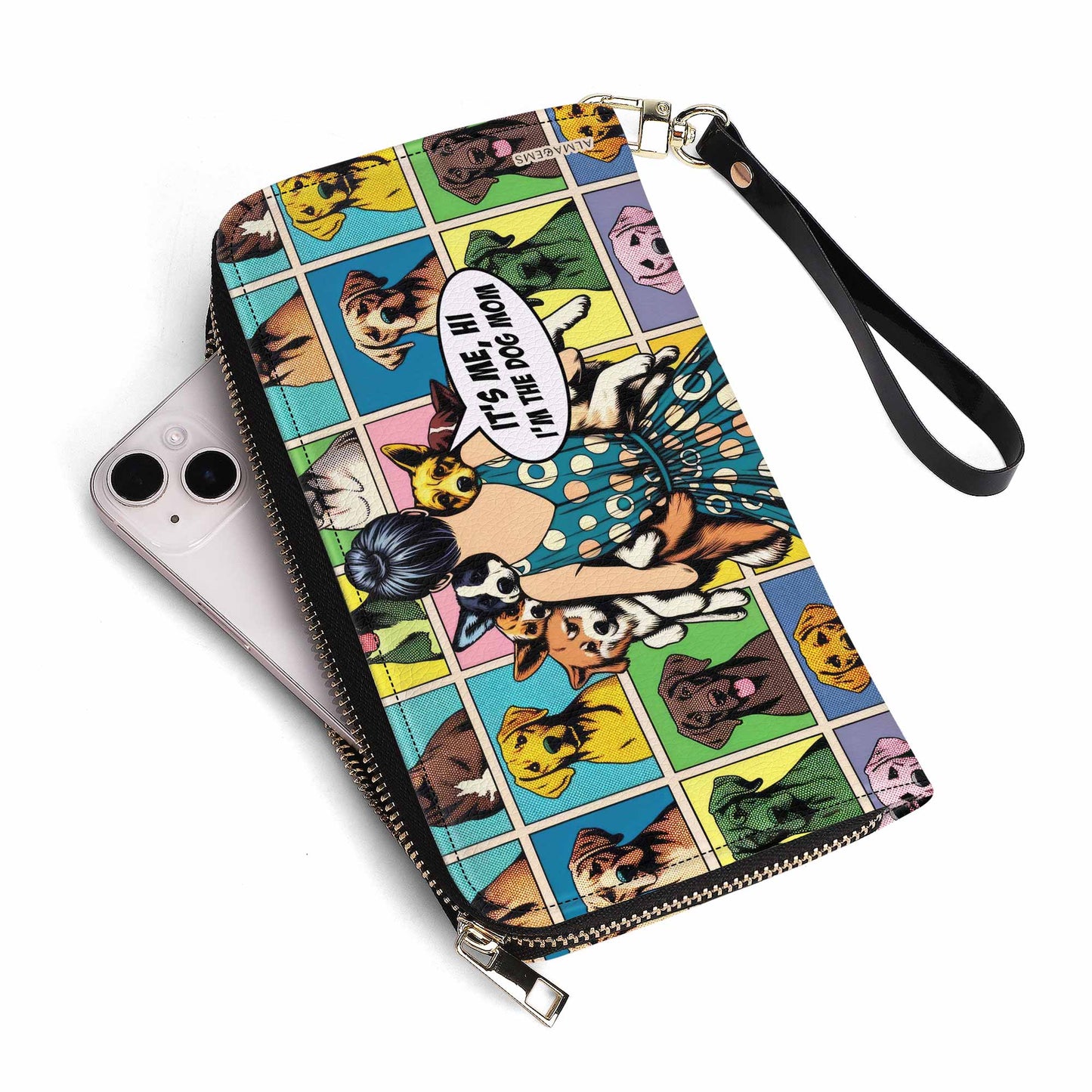 Dog Mom - Cartera de piel para mujer para amantes de los perros - MM32WL