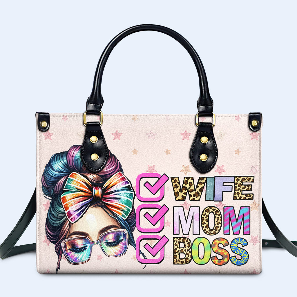 Esposa, mamá, jefa: bolso de mano de cuero personalizado - MM41