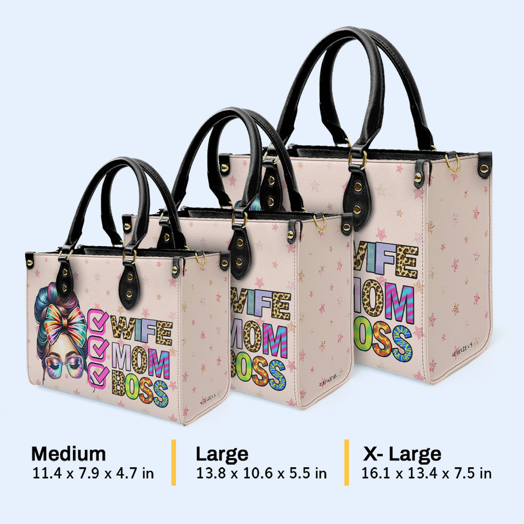 Esposa, mamá, jefa: bolso de mano de cuero personalizado - MM41