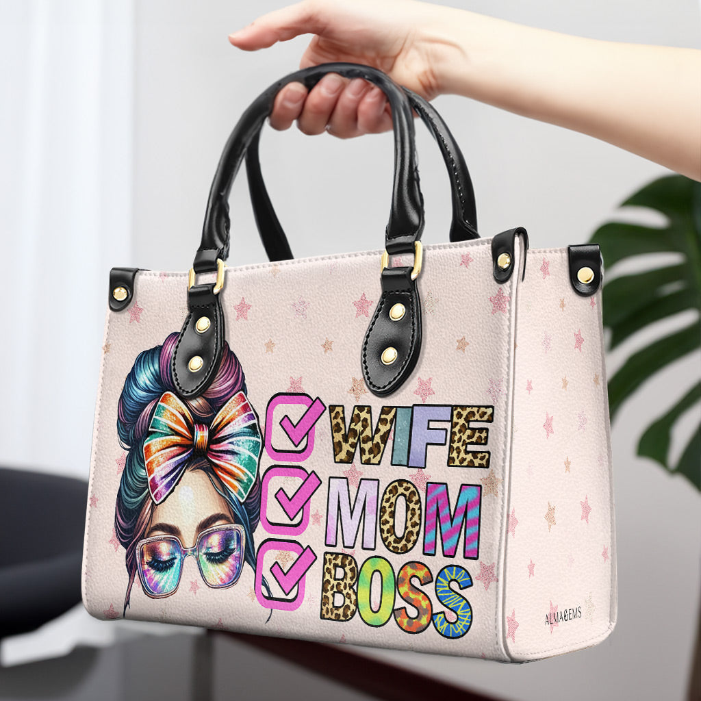 Esposa, mamá, jefa: bolso de mano de cuero personalizado - MM41