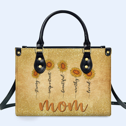 Los girasoles de mamá - Bolso de mano de cuero personalizado - MM48