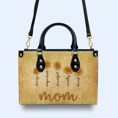 Los girasoles de mamá - Bolso de mano de cuero personalizado - MM48