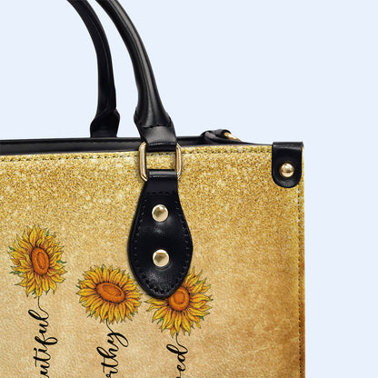 Los girasoles de mamá - Bolso de mano de cuero personalizado - MM48