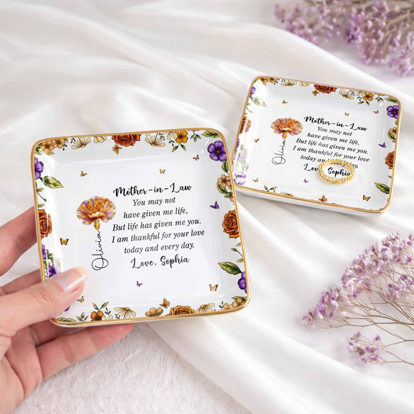 Thankful For Your Love Mother-In-Law, Flowers And Butterflies