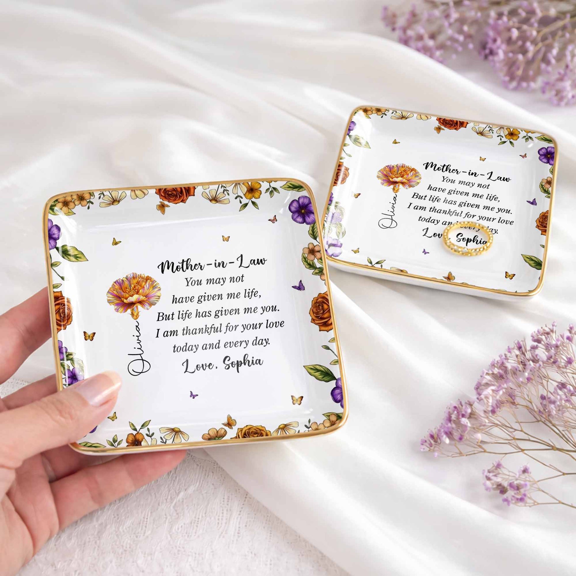 Thankful For Your Love Mother-In-Law, Flowers And Butterflies