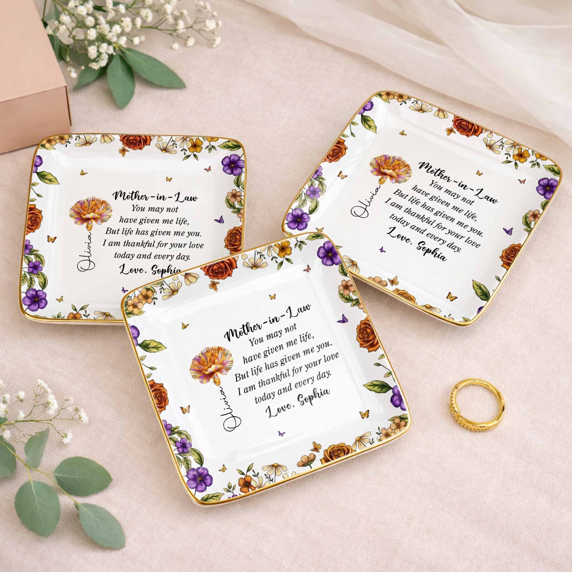 Thankful For Your Love Mother-In-Law, Flowers And Butterflies