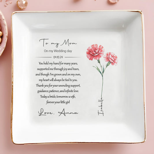 To My Mom On My Wedding Day Infinite Love Jewelry Dish