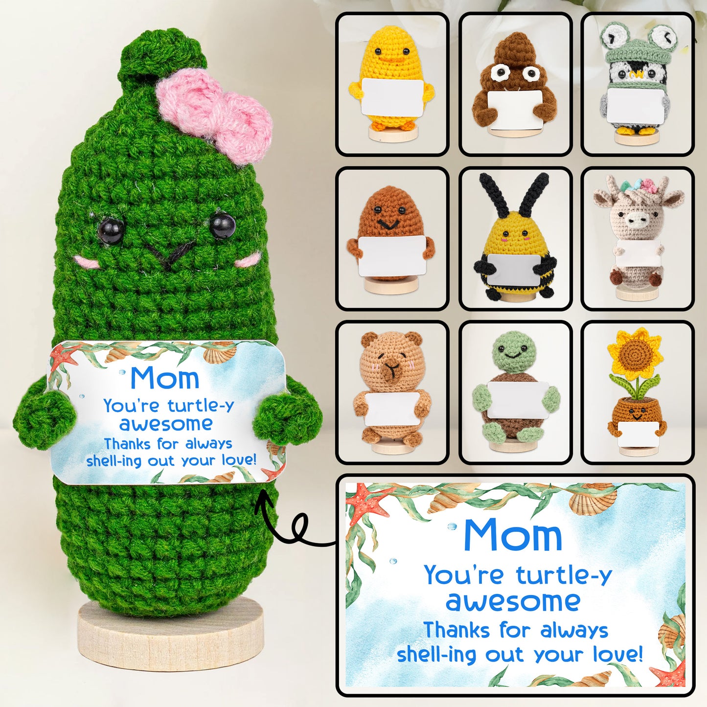 Mom You're Turning This House Into A Home - Crochet Doll With Custom Card - MOM013_CDOLL