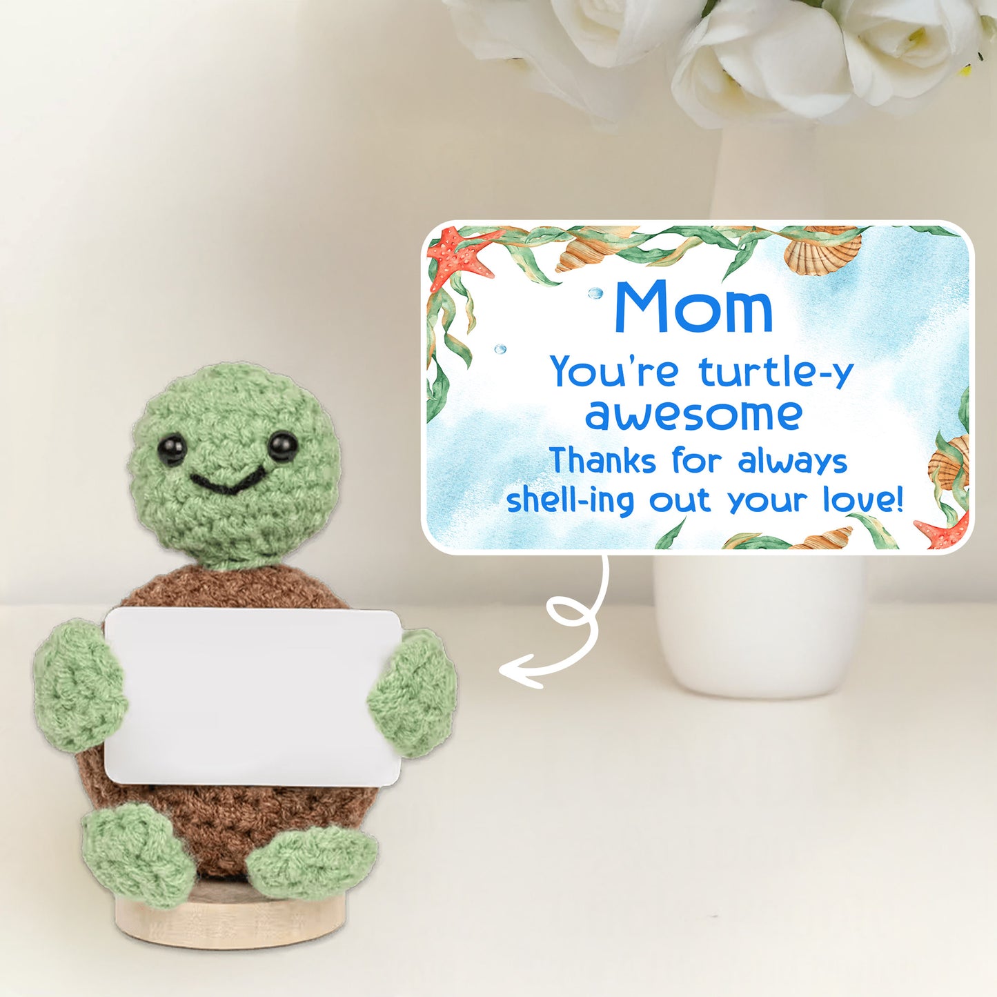 Mom You're Turning This House Into A Home - Crochet Doll With Custom Card - MOM013_CDOLL