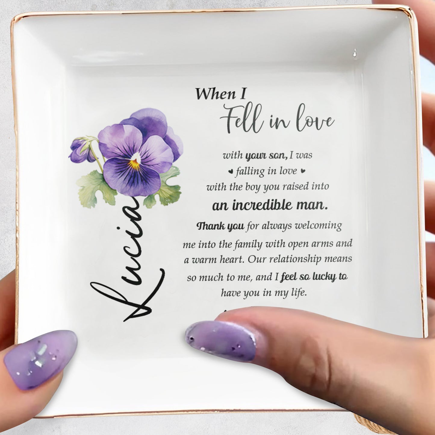 A Heartfelt Message To My Mother-In-Law - Personalized Custom Jewelry Dish - MOM014_SCRD