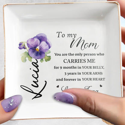 To My Mom Forever In Your Heart Pansy Flower Dish