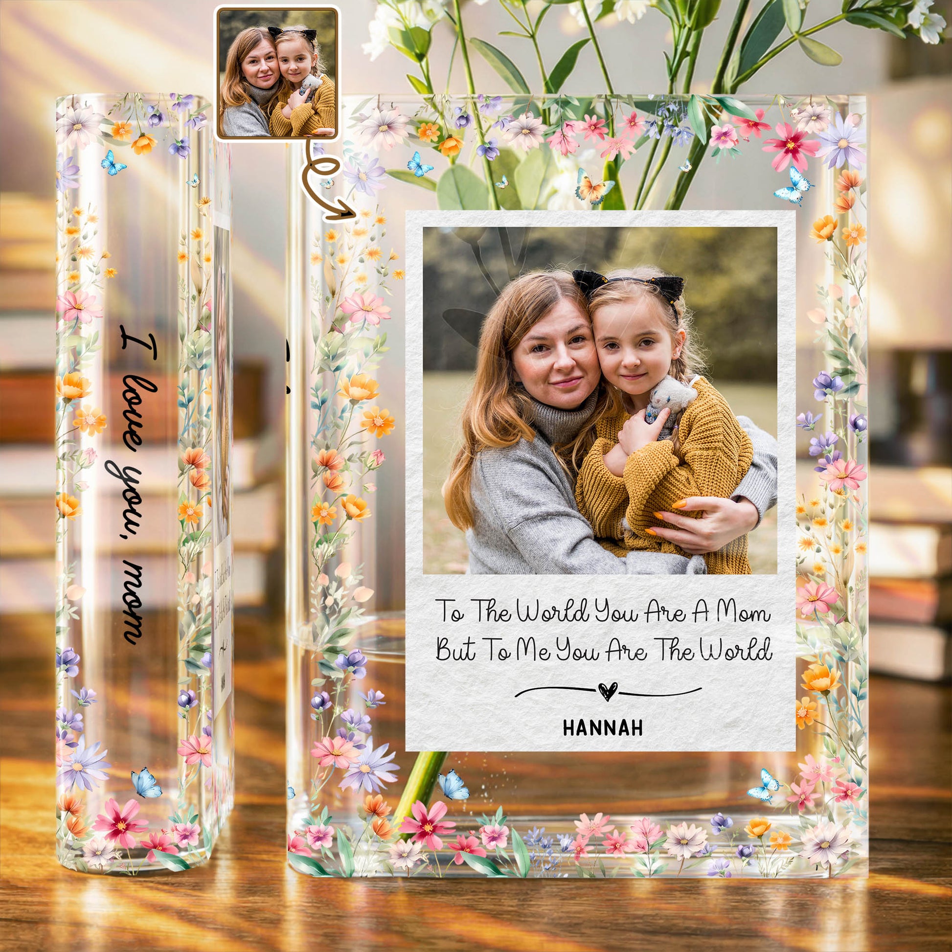 To The World You Are A Mom Flowers Butterfly Heart