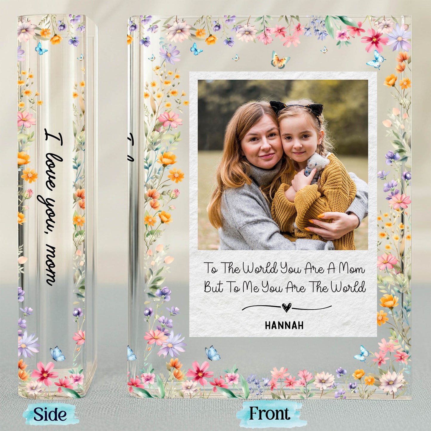 To The World You Are A Mom Flowers Butterfly Heart