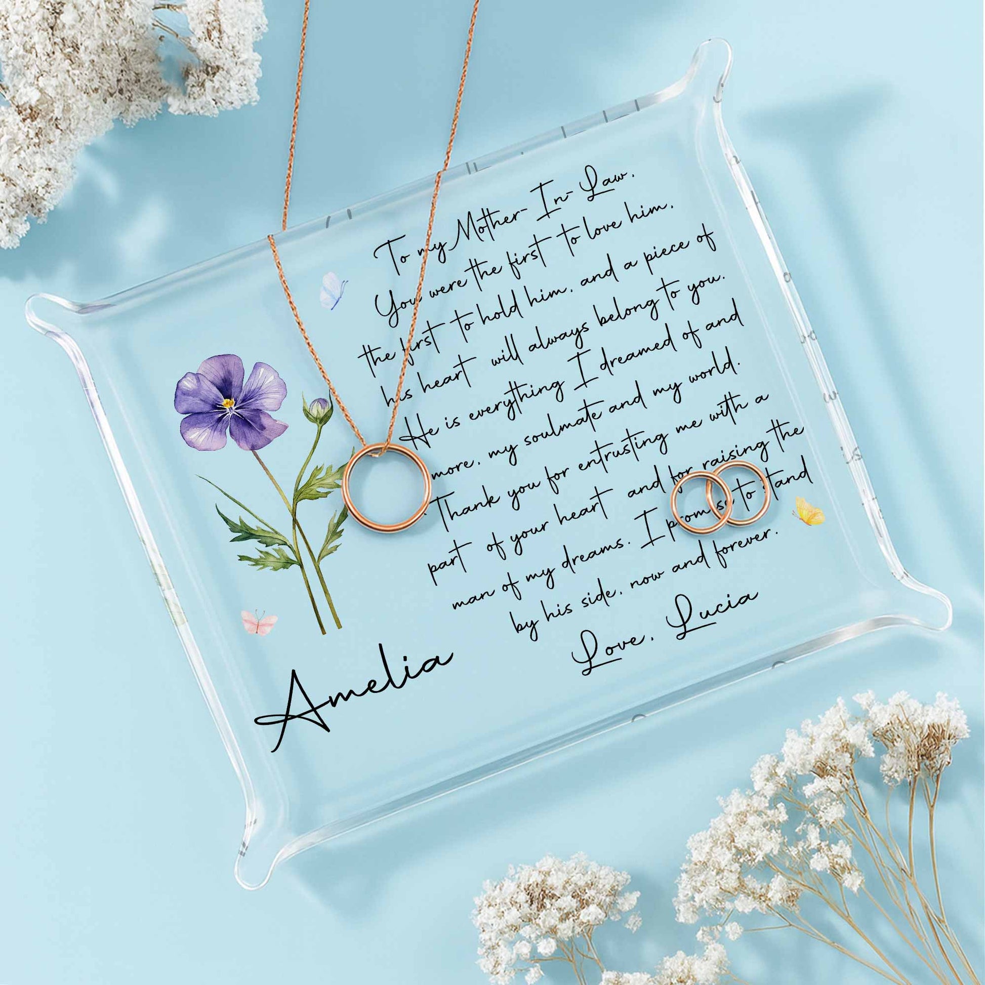 To My Mother In Law Purple Flower Heartfelt Poem