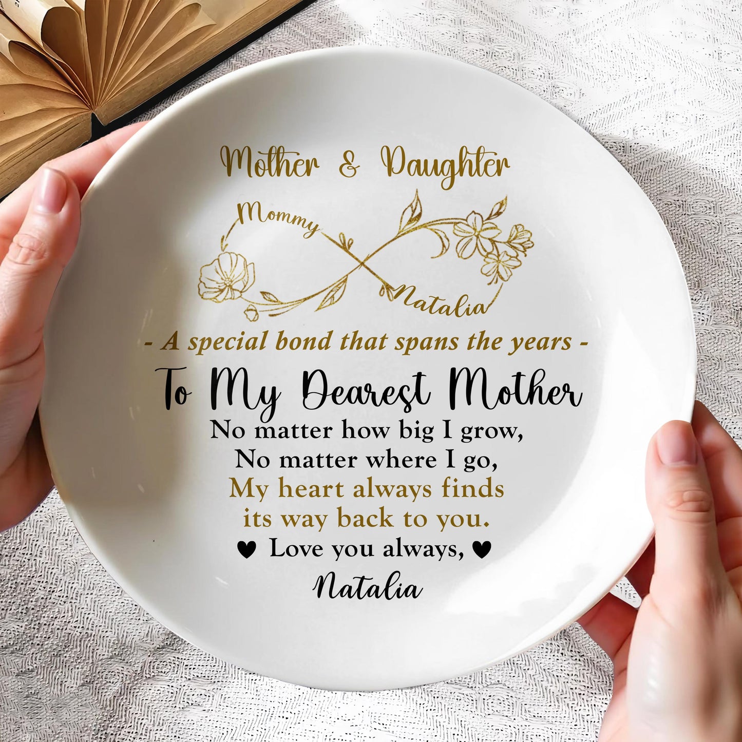 To My Dearest Mother, No Matter How Big I Grow, Flowers And Hearts