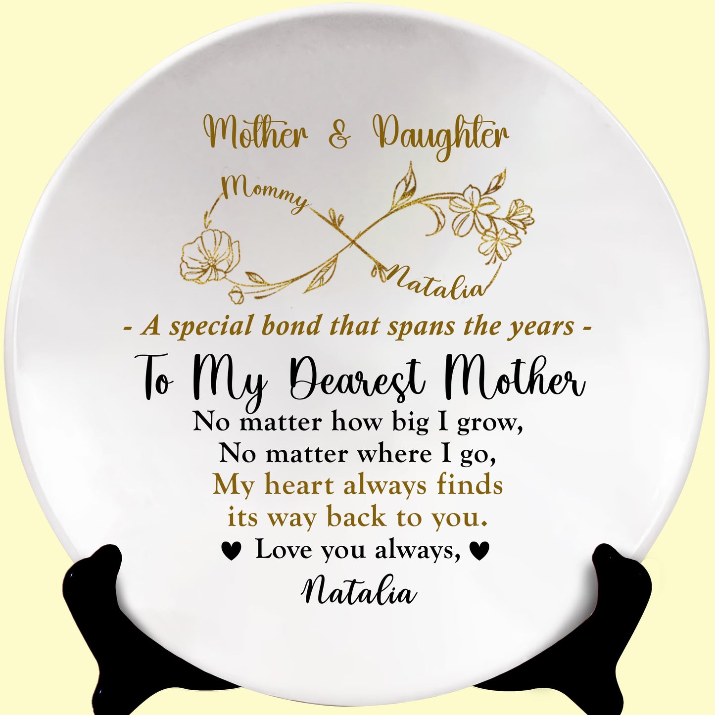 To My Dearest Mother, No Matter How Big I Grow, Flowers And Hearts