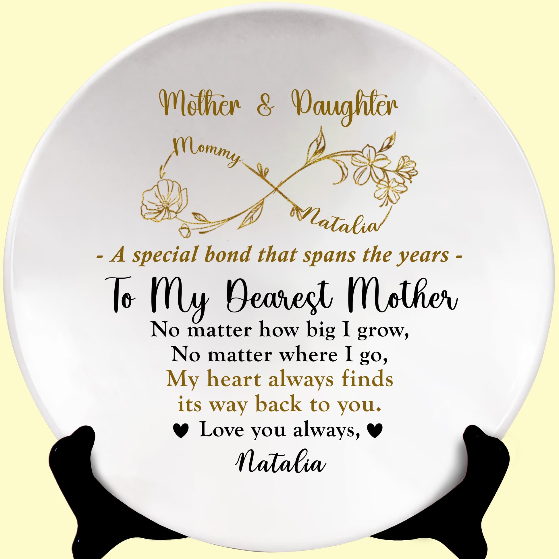 To My Dearest Mother, No Matter How Big I Grow, Flowers And Hearts