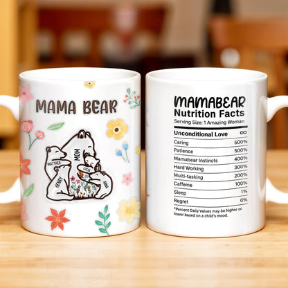 Mama Bear, Bear and Flowers Design
