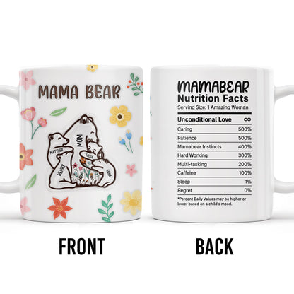 Mama Bear, Bear and Flowers Design