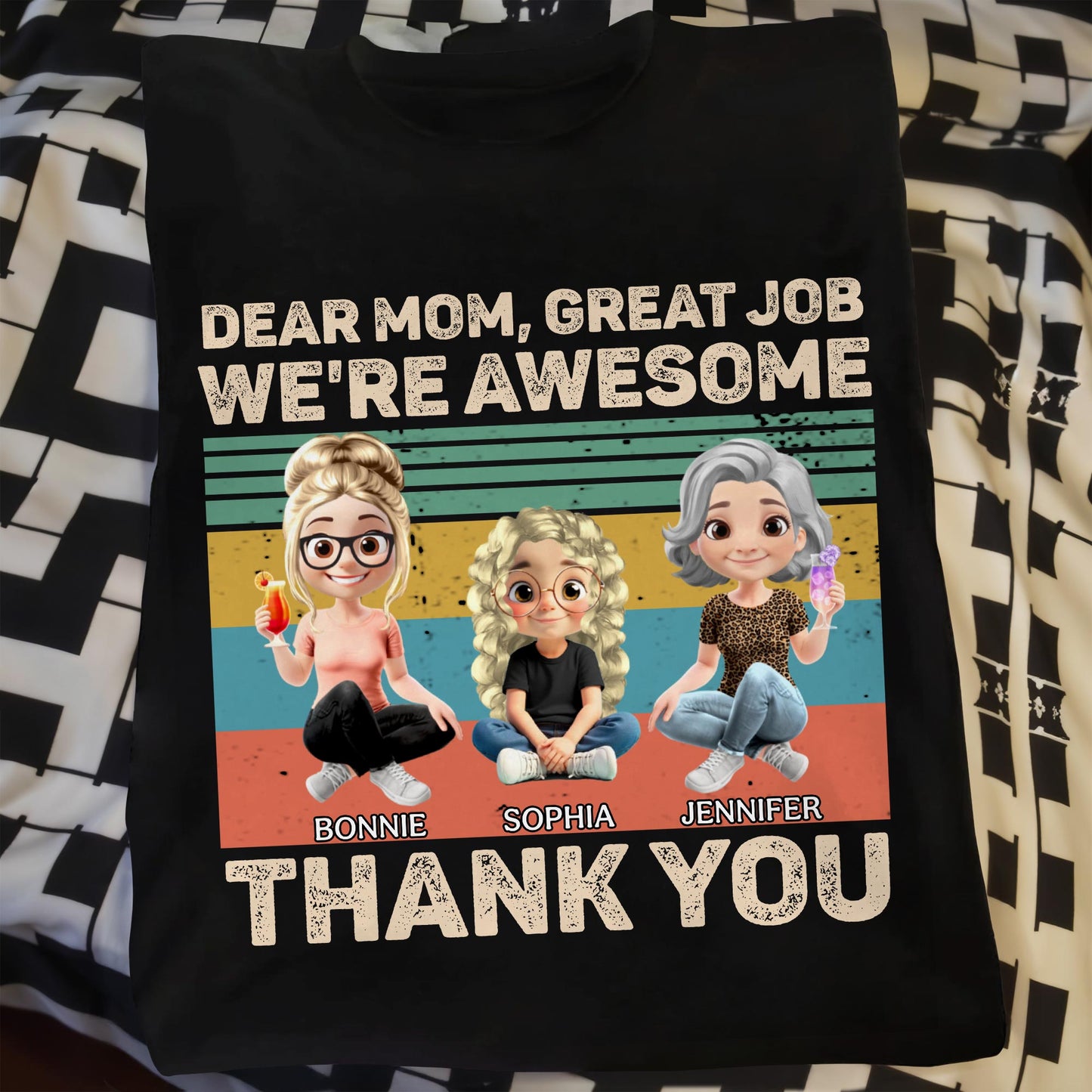 Dear Mom, Great Job We're Awesome Thank You, Cartoon Girls