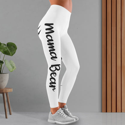 Mama Bear With Cub Silhouettes - Personalized Women Leggings - MOM111_WLEG