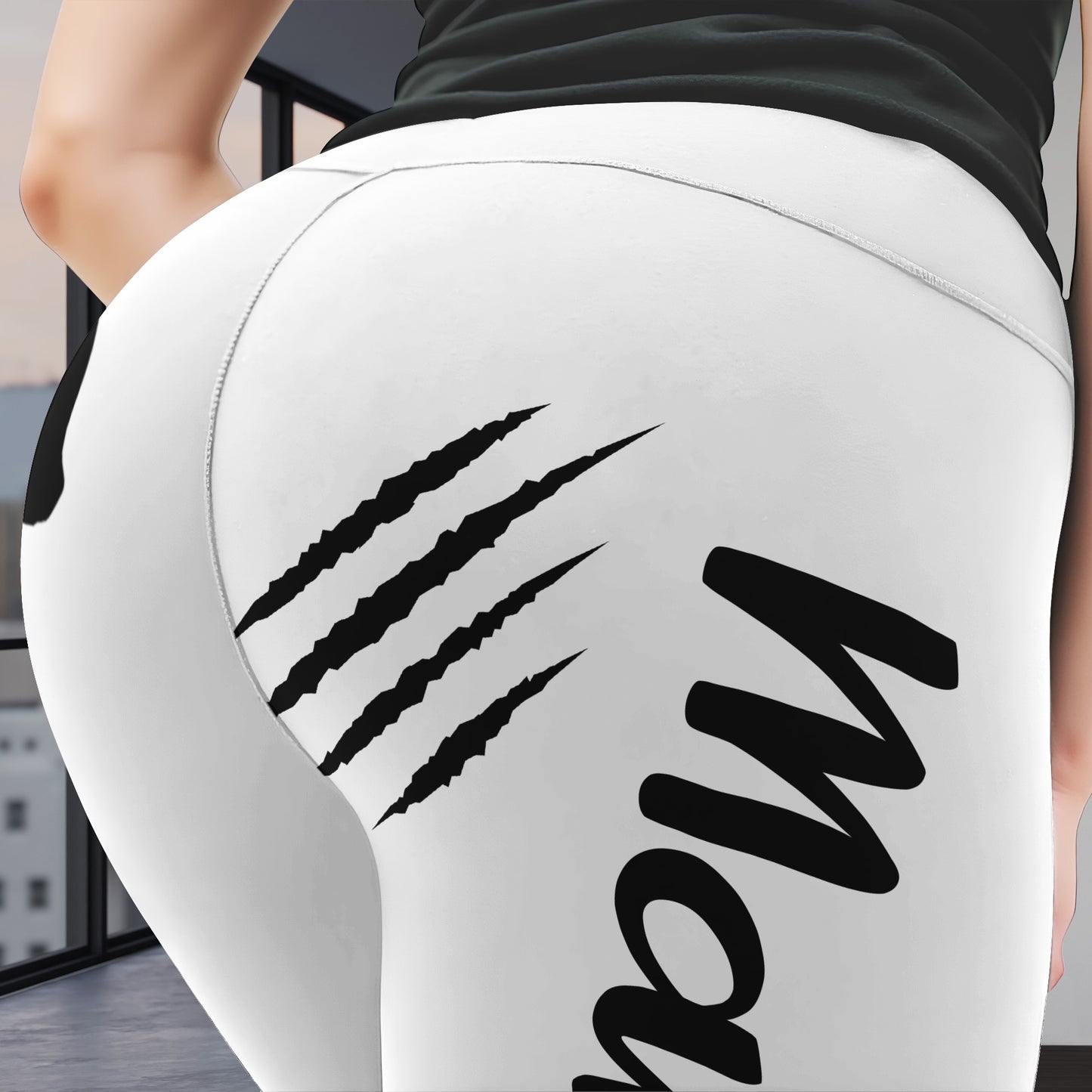 Mama Bear With Cub Silhouettes - Personalized Women Leggings - MOM111_WLEG