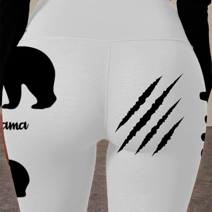 Mama Bear With Cub Silhouettes - Personalized Women Leggings - MOM111_WLEG