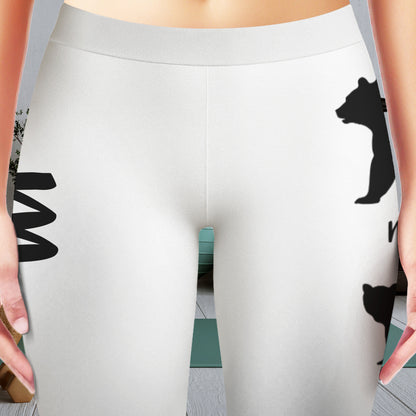 Mama Bear With Cub Silhouettes - Personalized Women Leggings - MOM111_WLEG