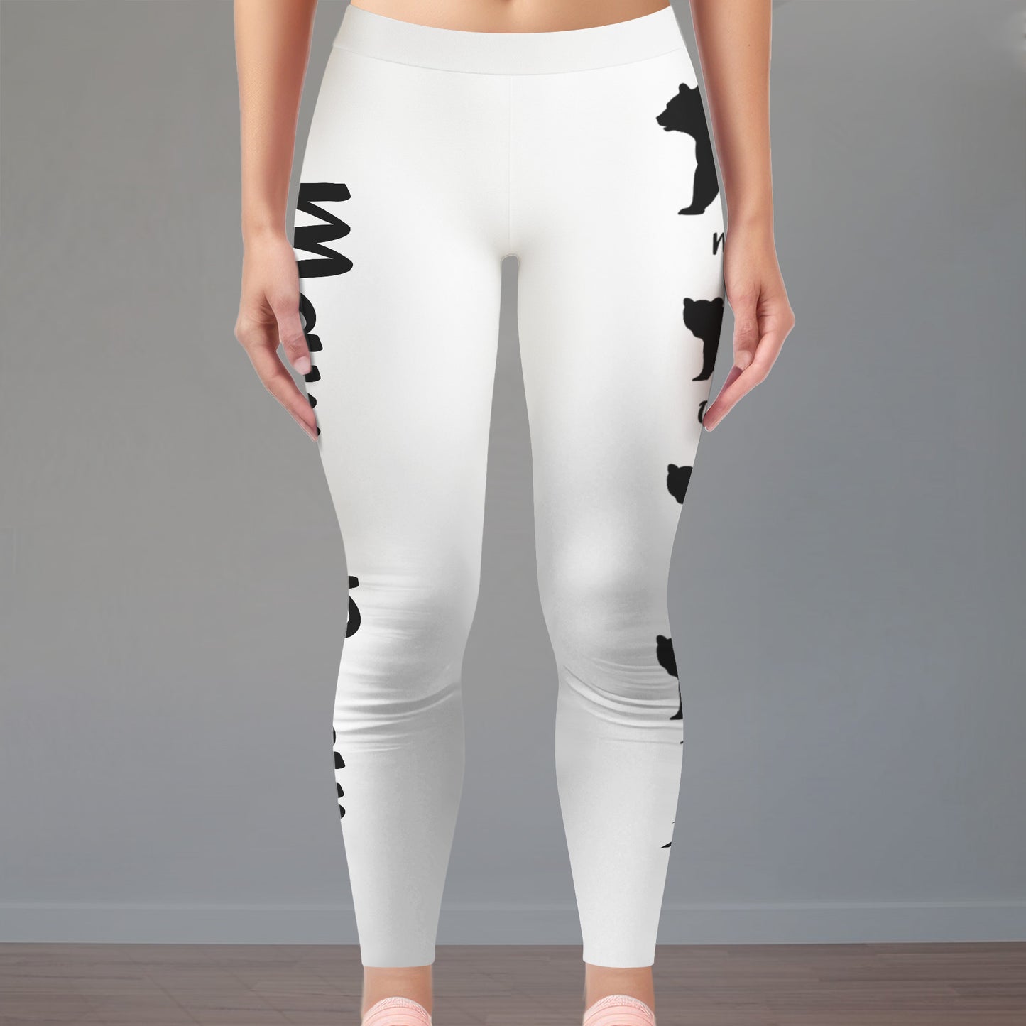 Mama Bear With Cub Silhouettes - Personalized Women Leggings - MOM111_WLEG