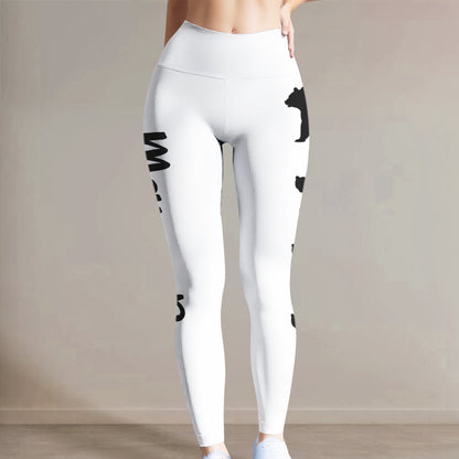 Mama Bear With Cub Silhouettes - Personalized Women Leggings - MOM111_WLEG