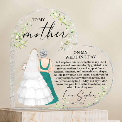 To My Mother On My Wedding Day, Bride and Mother Design
