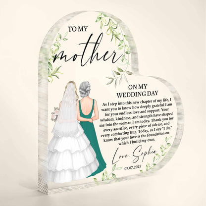 To My Mother On My Wedding Day, Bride and Mother Design