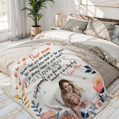 Dear Mom Always There In Your Heart With Flowers And Butterflies